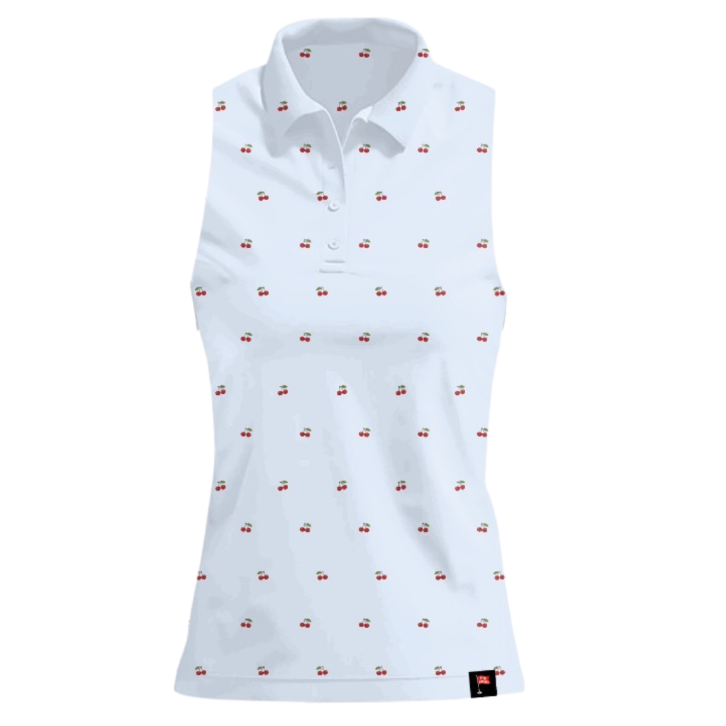 Women's Cherry On Top Sleeveless Polo